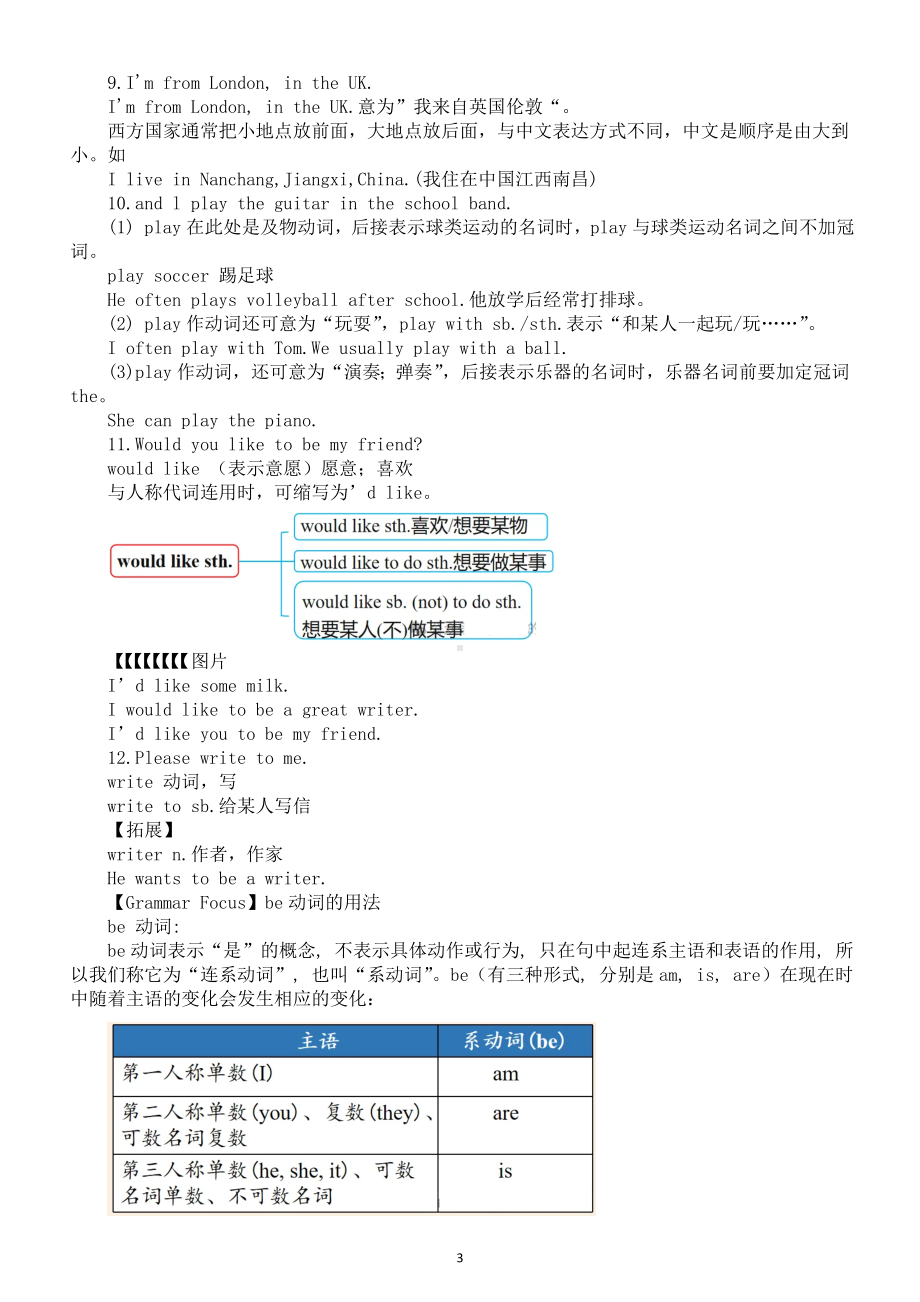 初中英语新人教版七年级上册Unit 1 You and me知识点讲解（2024秋）.doc_第3页