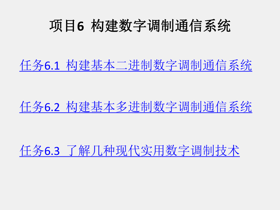 《通信原理项目式教程》课件项目6构建数字调制通信系统.pptx_第1页