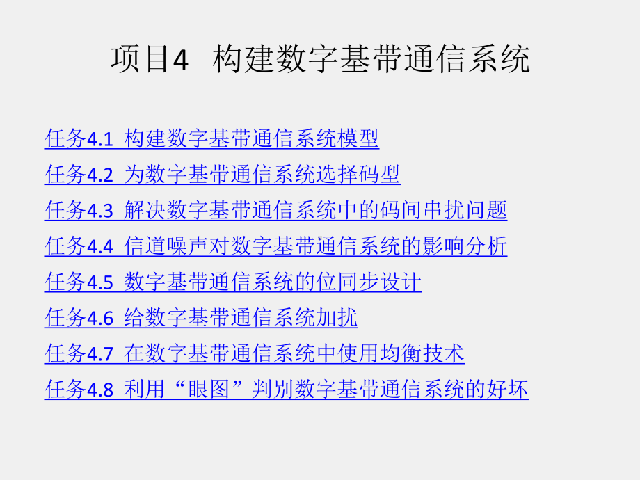 《通信原理项目式教程》课件项目4构建数字基带通信系统.pptx_第1页