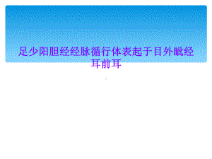 足少阳胆经经脉循行体表起于目外眦经耳前耳课件.ppt（41页）