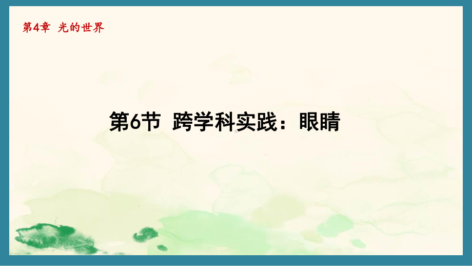 4.6 跨学科实践：眼睛（课件）教科版（2024）物理八年级上册 (2).pptx_第1页