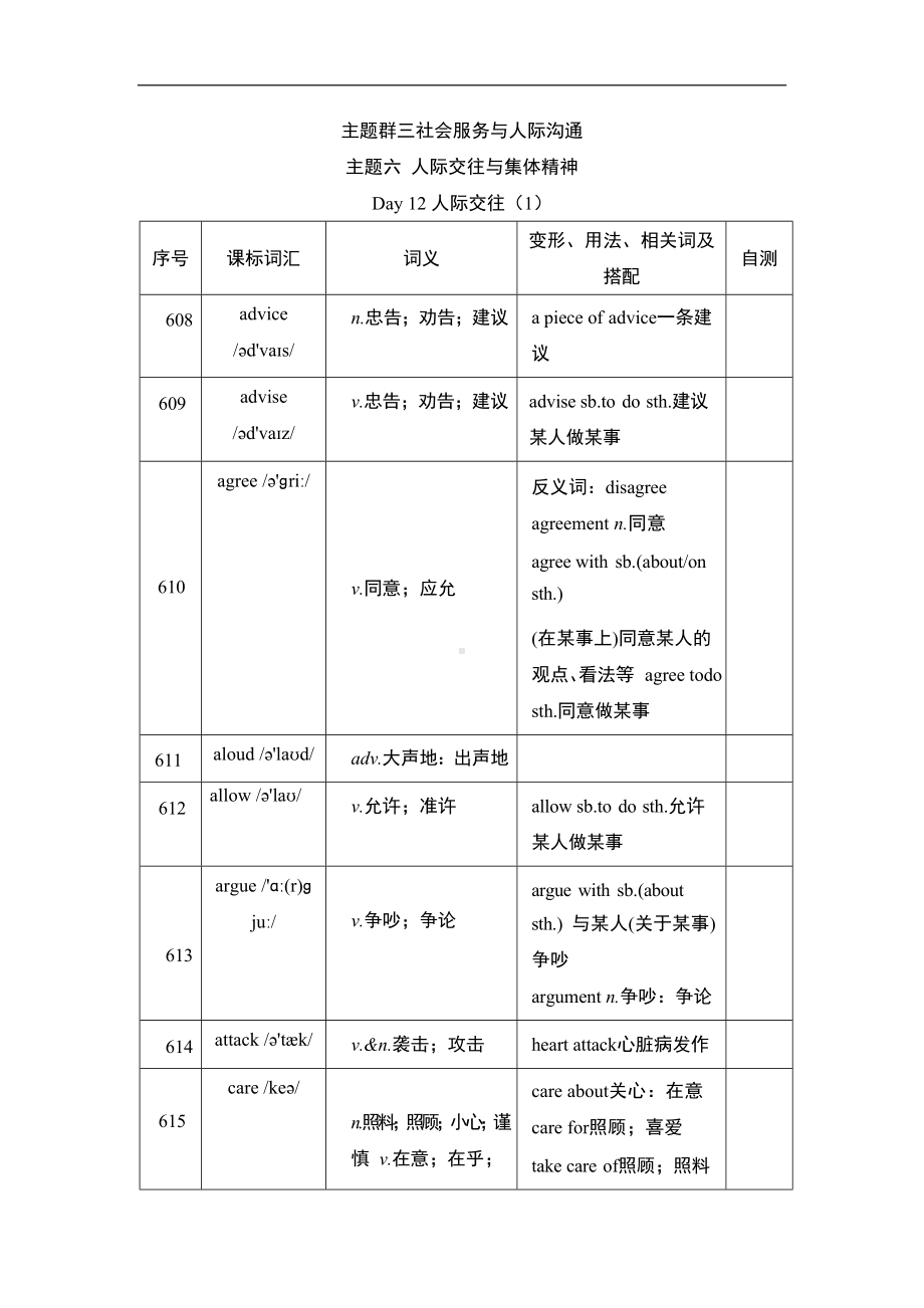 主题六 人际交往与集体精神 外研版2024-2025学年辽宁省中考英语.doc_第1页