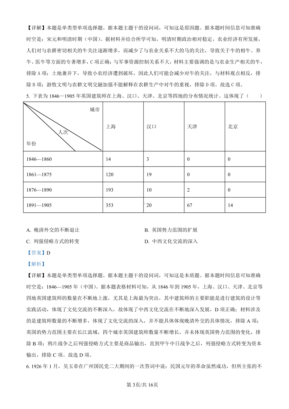 2024年山东高考（历史）科目（真题卷+答案解析版）.pdf_第3页