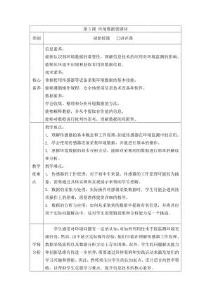 第一单元 第3课 环境数据要感知　教案　-2024新人教版八年级全一册《信息科技》.docx