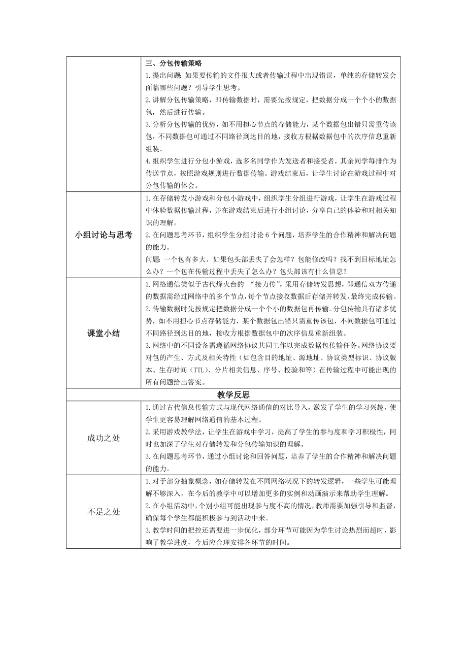 第二单元 直播网络我来建 第四课 数据分包灵活传 教学设计-2024新人教版七年级全一册《信息科技》.docx_第2页