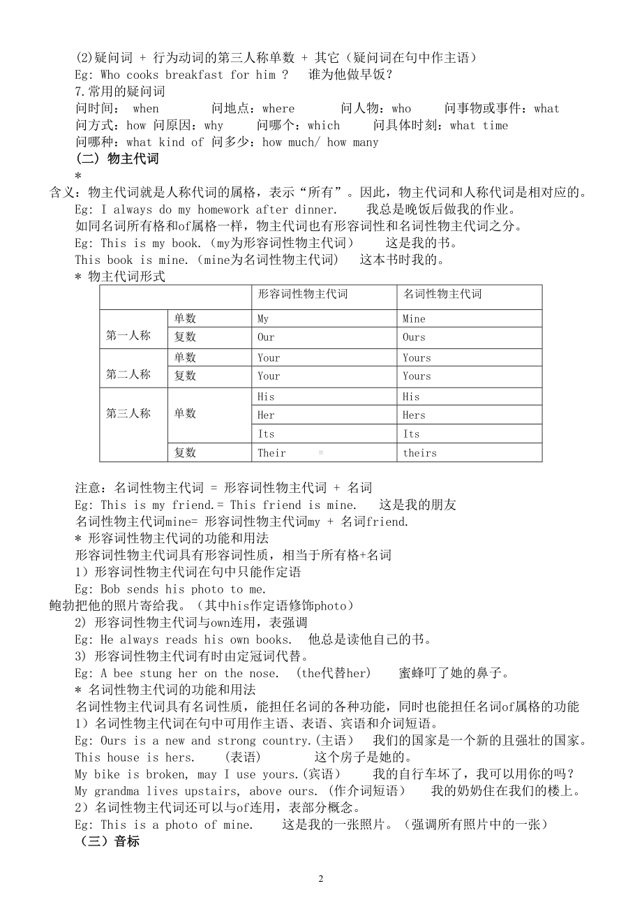 初中英语新仁爱版七年级上册Unit 2语法和写作知识（2024秋）.doc_第2页