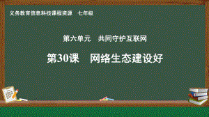 第30课 网络生态建设好 ppt课件-2024新人教版七年级全一册《信息科技》.pptx