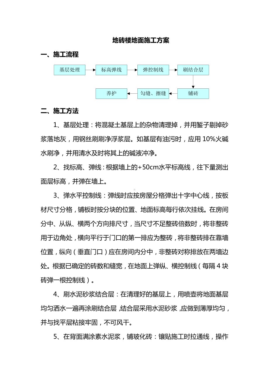 地砖楼地面施工方案.docx_第1页