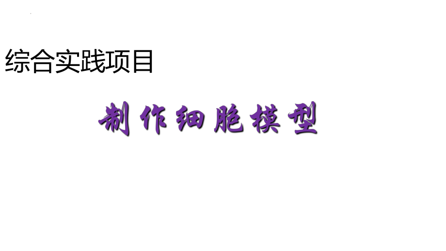 2024新人教版七年级上册《生物》综合实践项目 制作细胞模型 ppt课件（ppt）.pptx_第1页