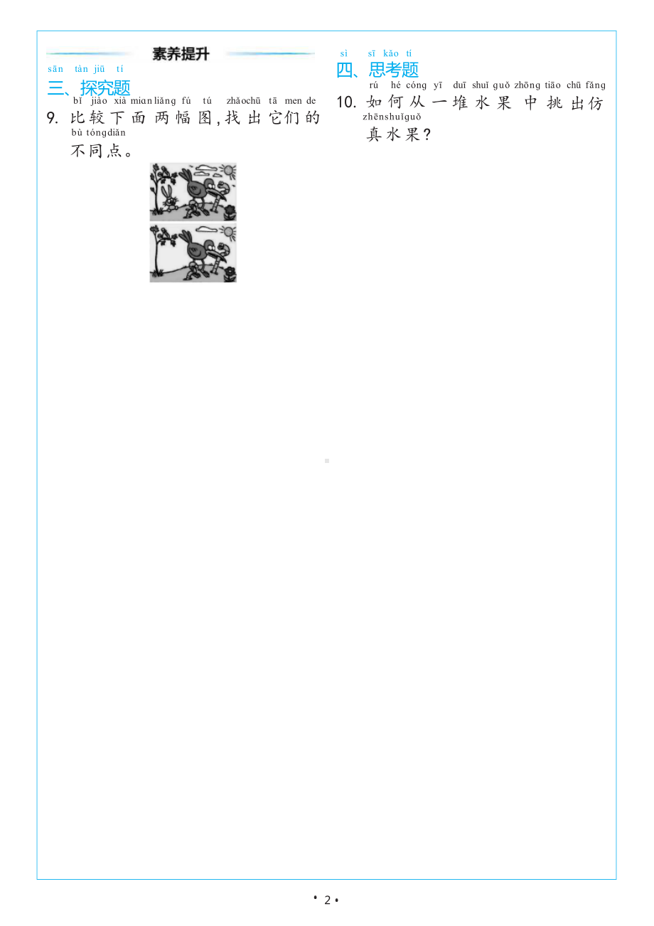 2.6 观察与比较（同步练习）-2024新教科版一年级上册《科学》.docx_第2页