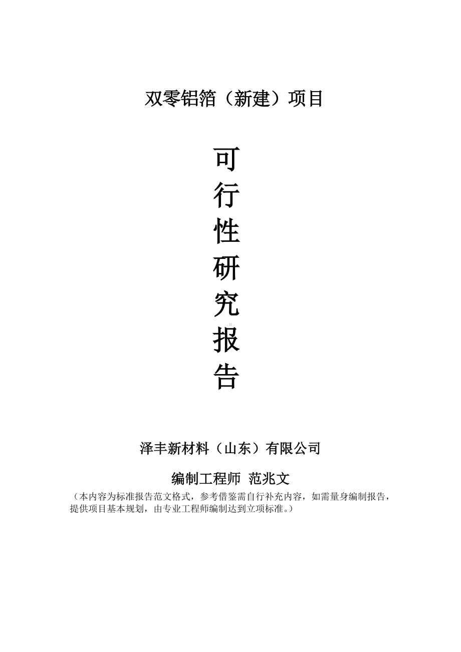 双零铝箔建议书可行性研究报告备案可修改案例模板.doc_第1页