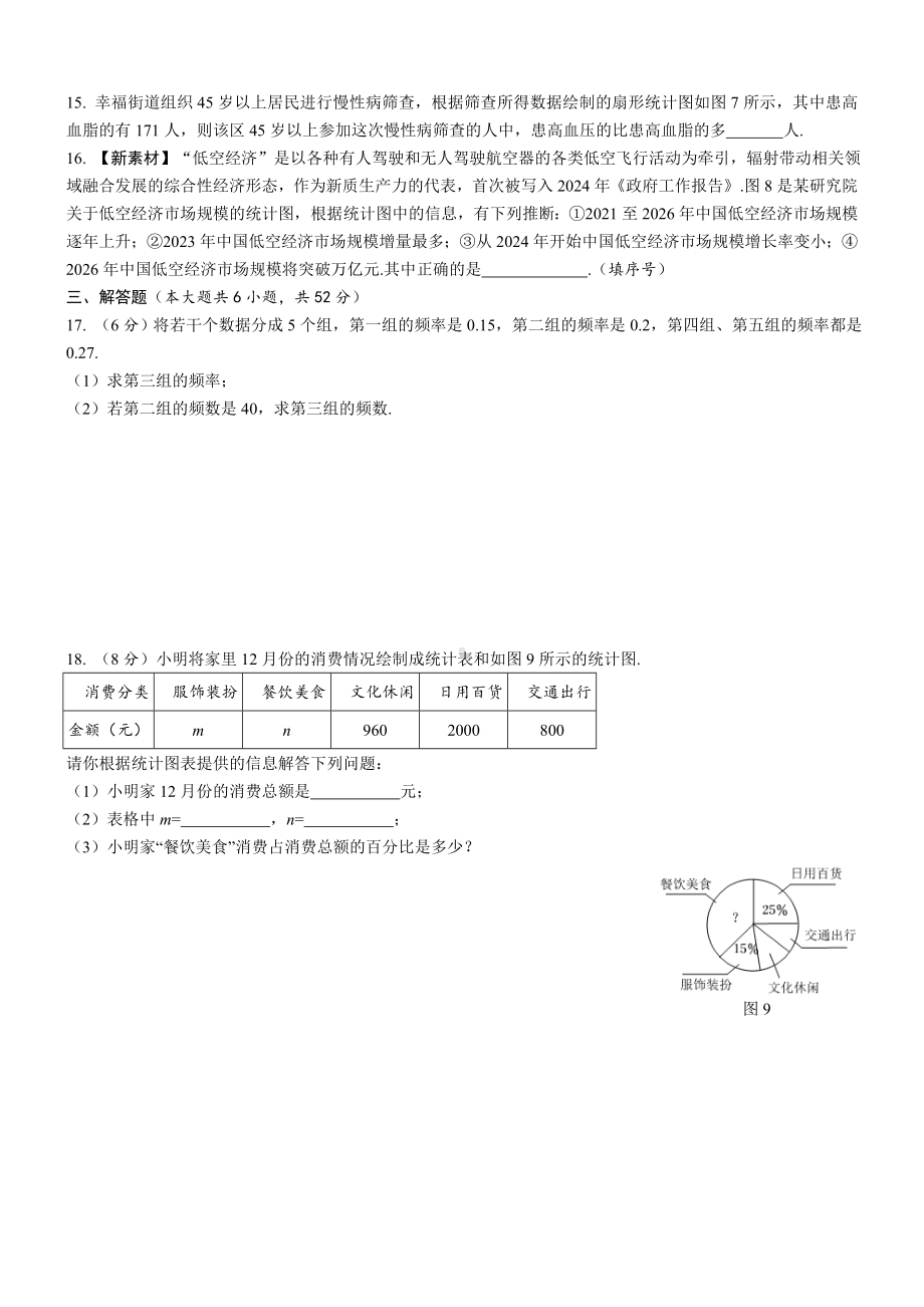 第15章数据的收集与表示自我评估华东师大版数学八年级上册.doc_第3页