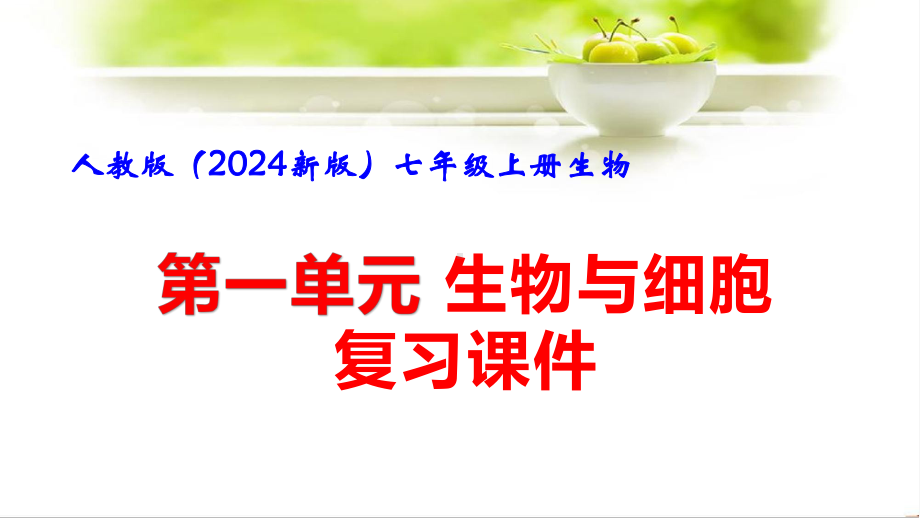 人教版（2024新版）七年级上册生物第1单元 生物和细胞 复习课件.pptx_第1页