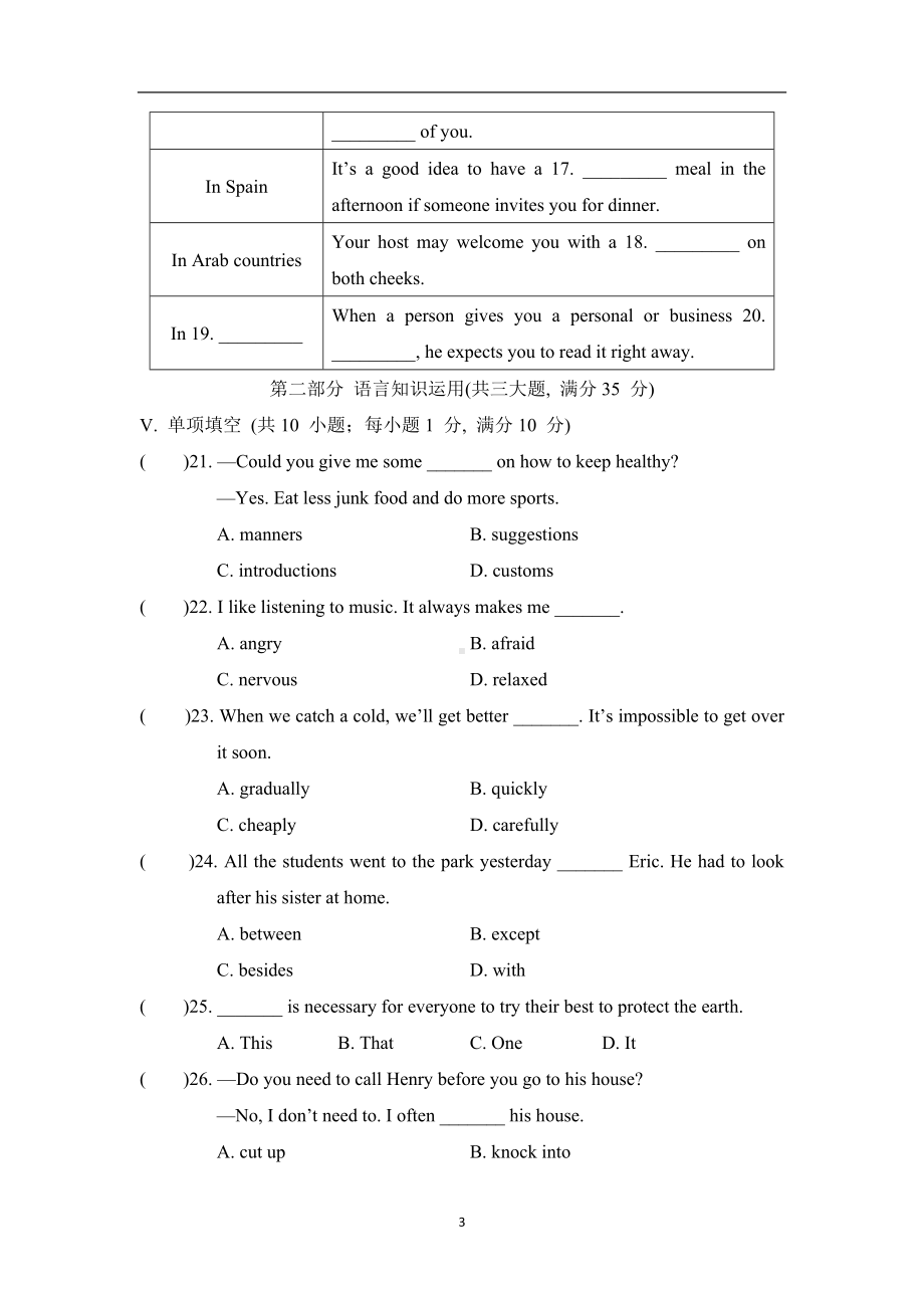 Unit 10 You’re supposed to shake hands综合素质评价.doc_第3页