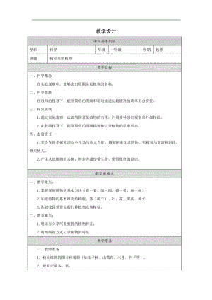 6.校园里的植物 教学设计-2024新一年级上册科学（教科版）.docx