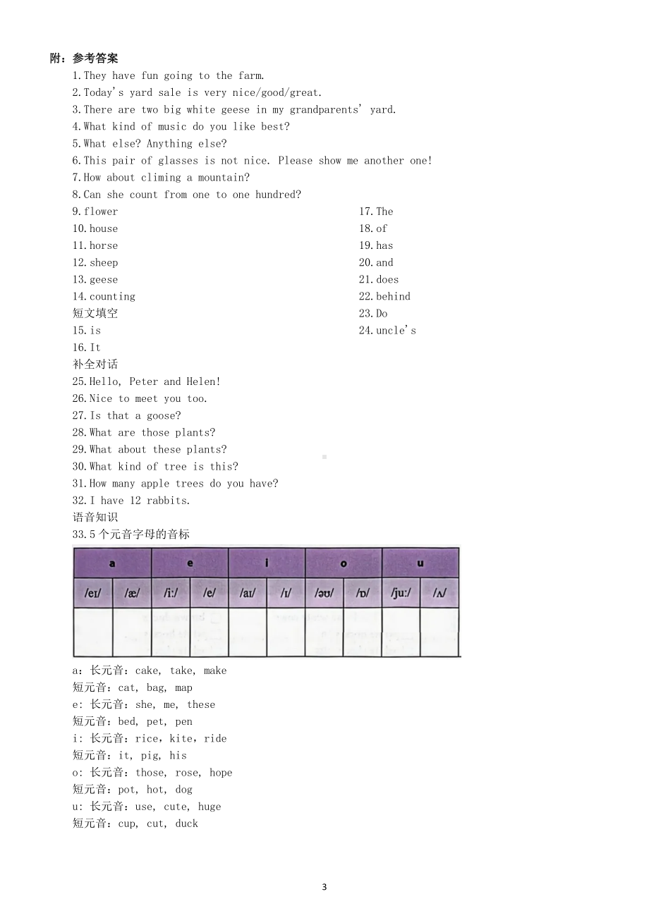 初中英语新人教版七年级上册Starter Unit3 综合练习题（附参考答案）（2024秋）.doc_第3页