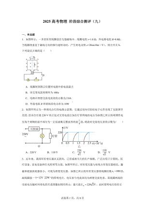 2025高考物理阶段综合测评(九).docx