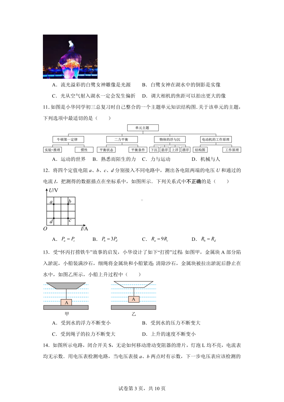 2024年福建省厦门市中考一模物理试题.docx_第3页