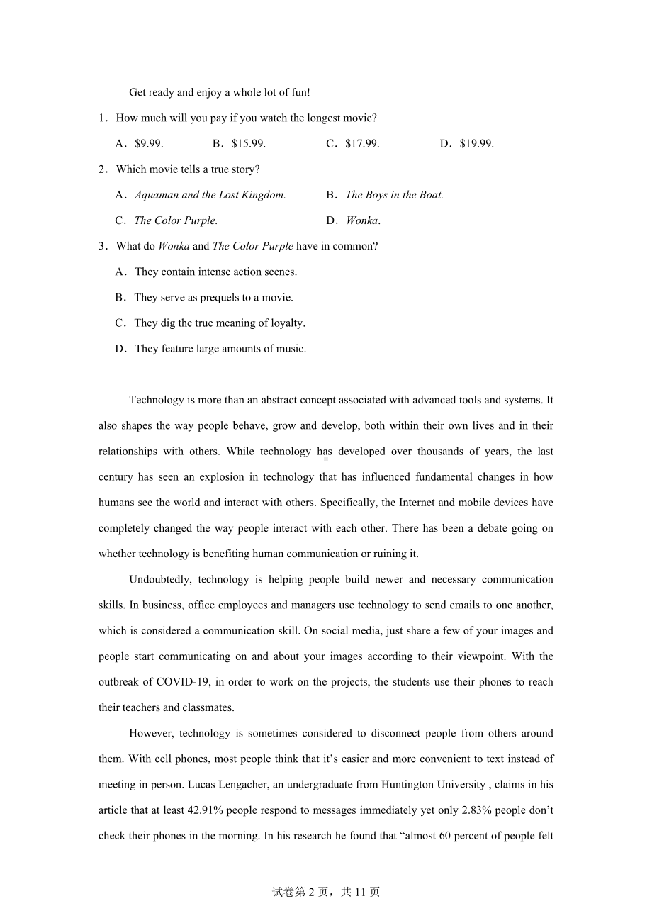 辽宁省辽南协作体2024-2025学年高三上学期10月月考英语试题.docx_第2页