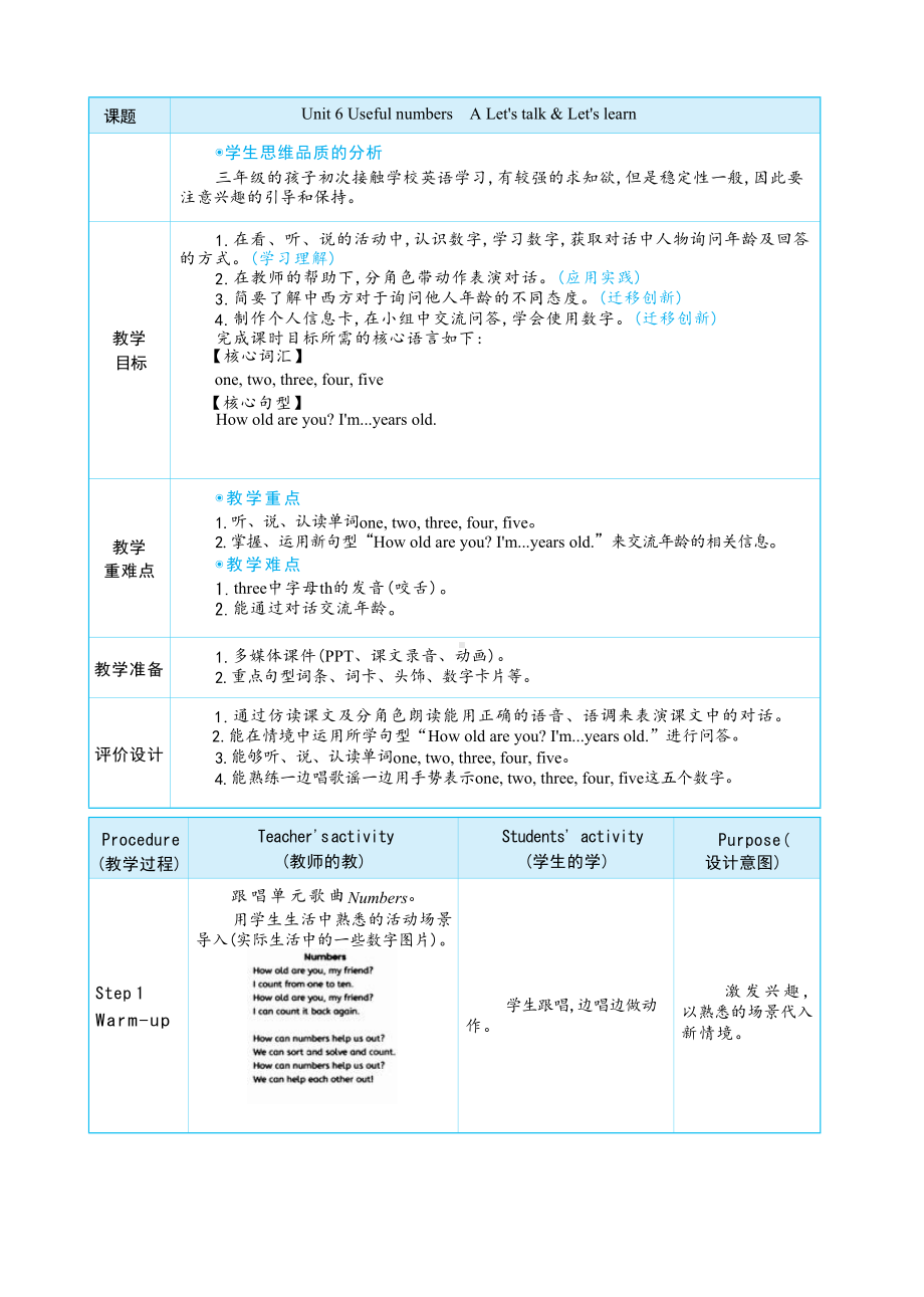 Unit 6 Useful numbers Part A Let's talk&Let's learn大单元整体教学设计.docx_第3页