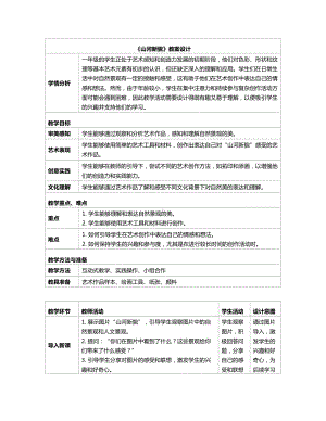 第3课 山河新貌 教学设计（表格式）-人教版2024新一年级《美术》上册.docx