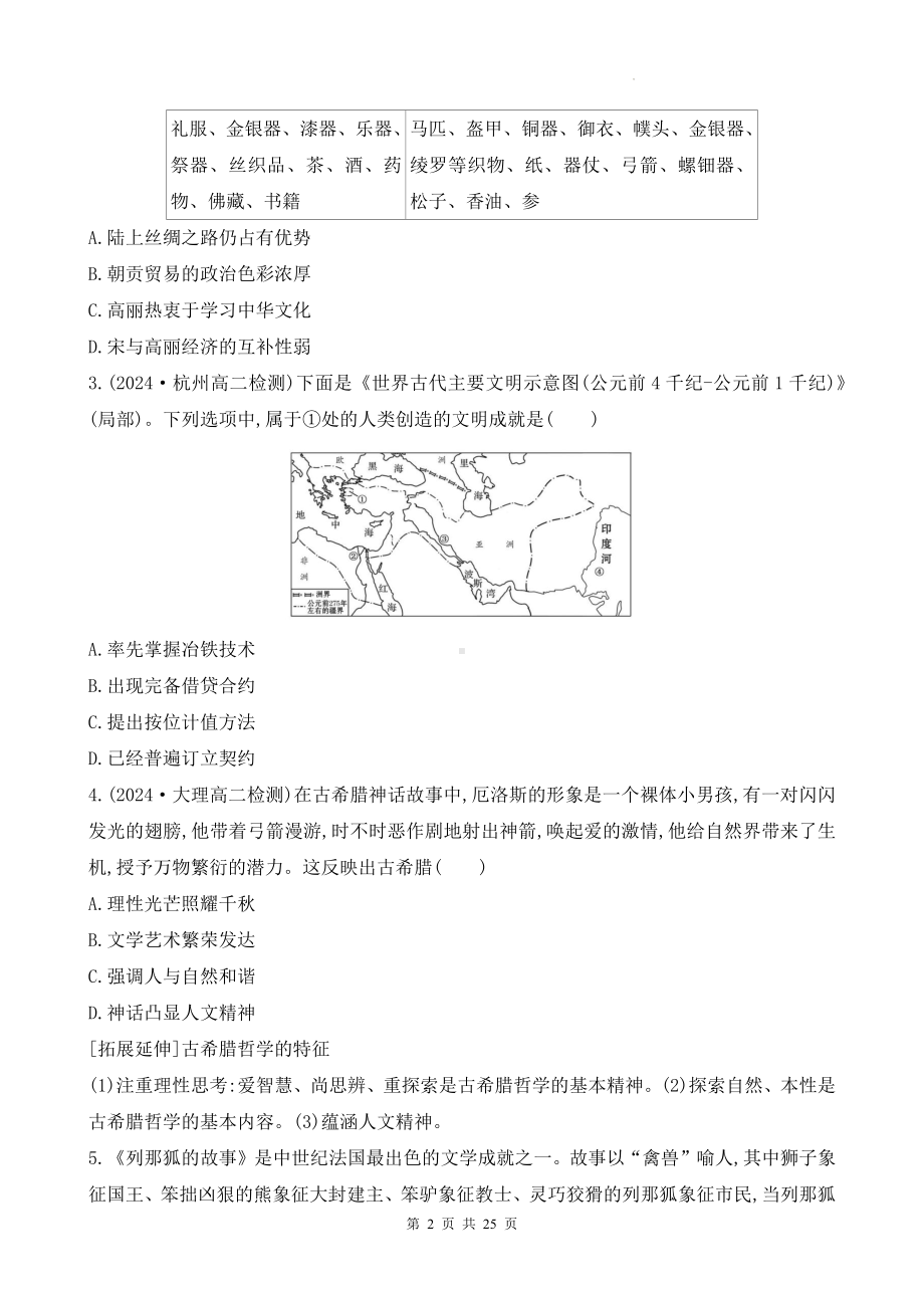 统编版高中历史选择性必修3期末(第一至第六单元)模拟测试卷（含答案解析）.docx_第2页