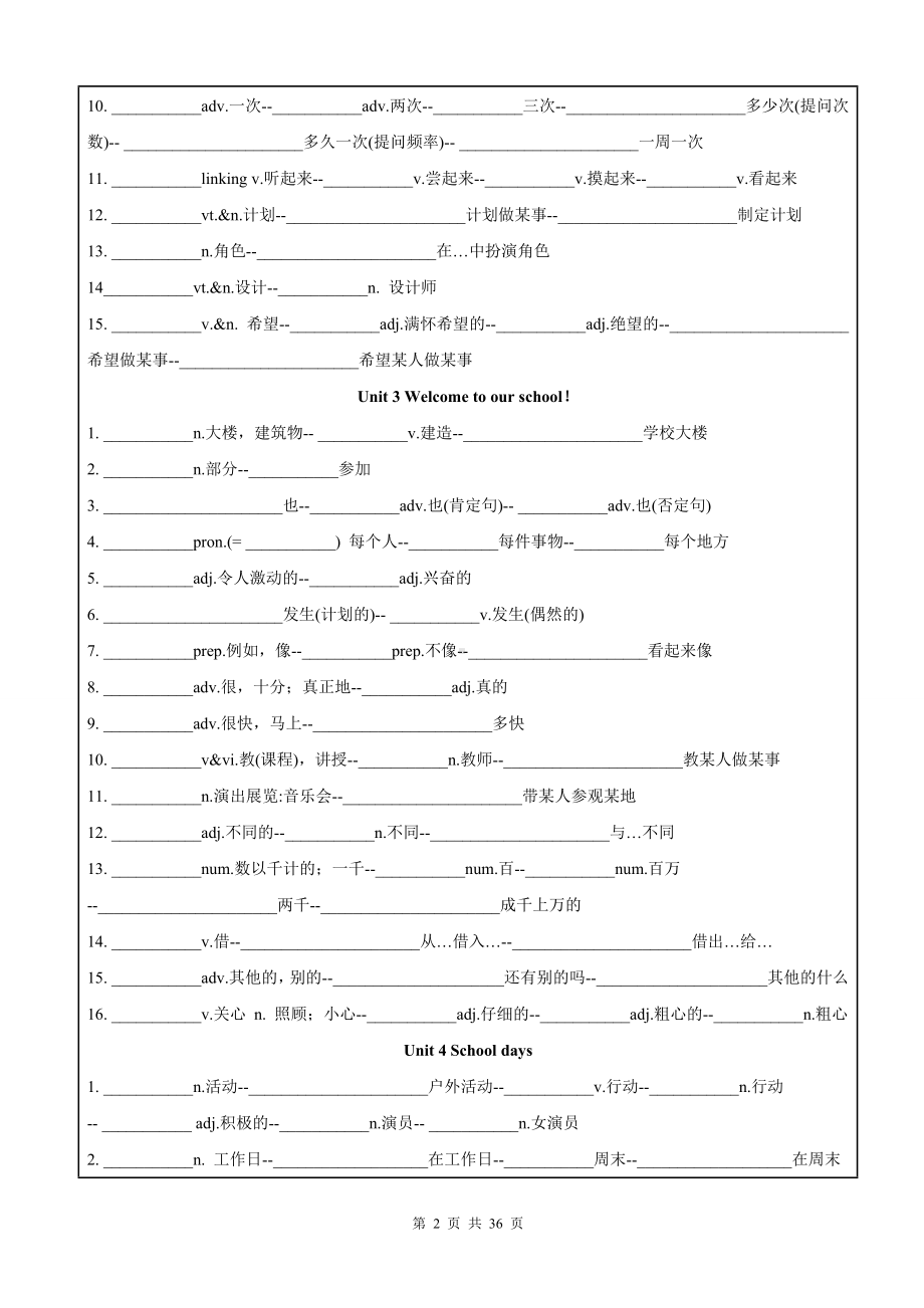 译林版（2024新版）七年级上册英语期中复习知识点讲解+真题演练（含答案）.docx_第2页