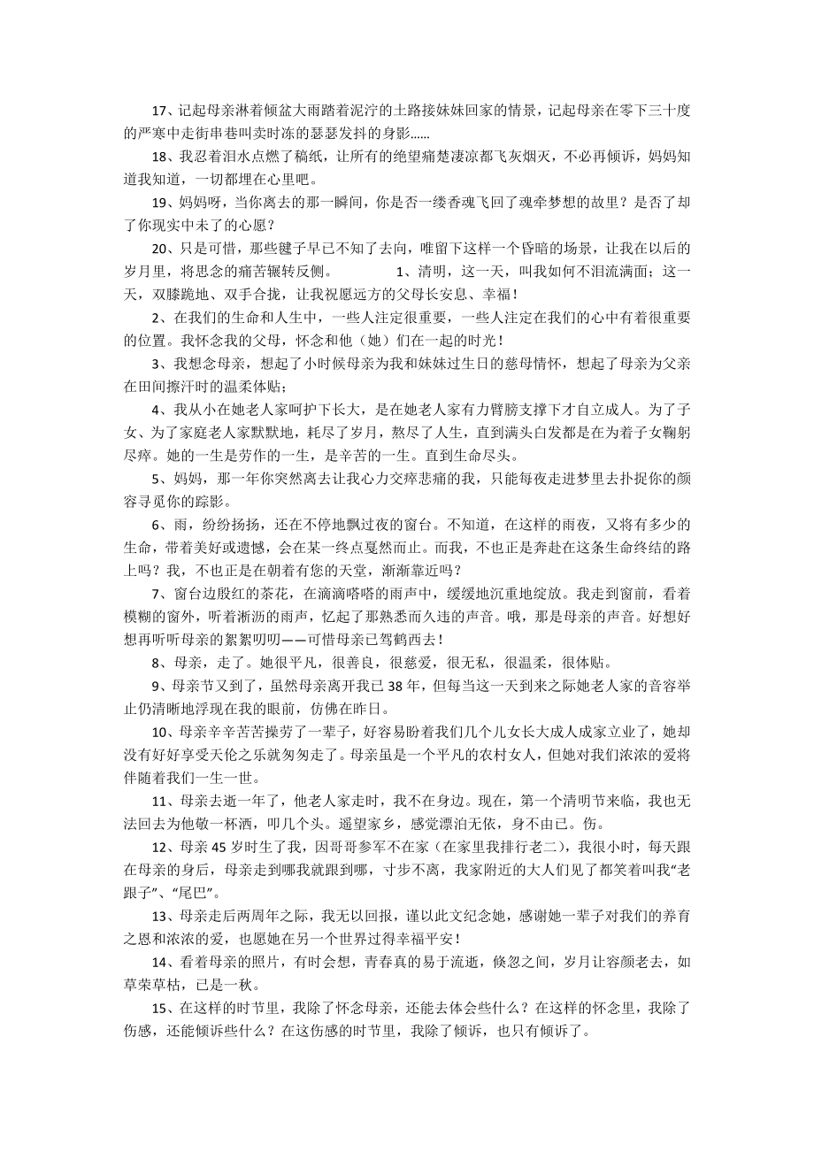 关于怀念已逝母亲的句子.docx_第2页