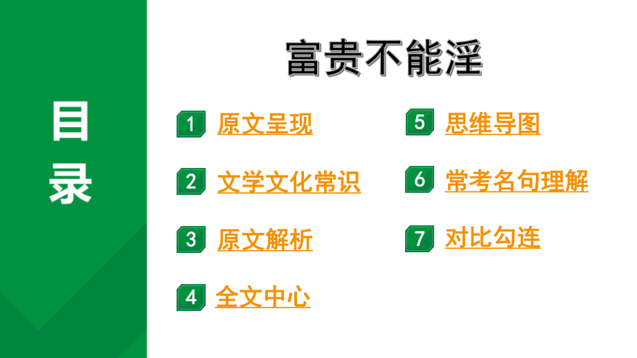 2024成都语文中考试题研究备考 古诗文阅读 富贵不能淫“三行对译” （讲）【课件】.pptx_第1页