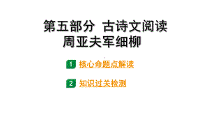 2024成都语文中考试题研究备考 第五部分 古诗文阅读 周亚夫军细柳（练）【课件】.pptx