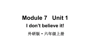 2024-2025外研版（三起）六上英语-Module 7 Unit 1【课件】.pptx