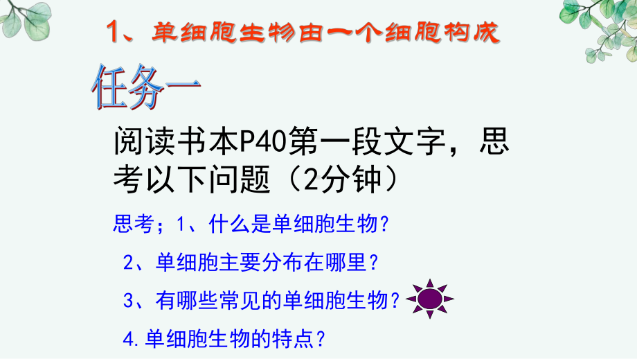 1.2.2 单细胞生物同步教学ppt课件-2024新苏教版七年级上册《生物》.pptx_第3页