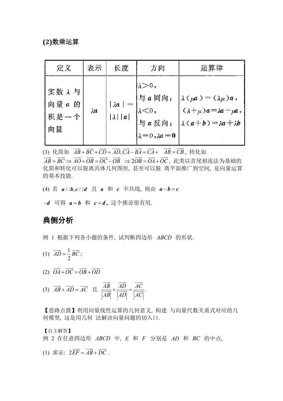 人教版高中数学必修第二册-期末系统知识复习讲义-第1讲-加减与数乘 图形直观悟.doc_第3页