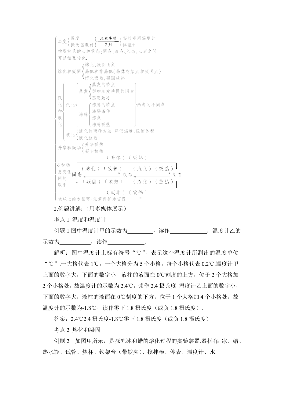 最新教科版八年级物理上册第五章 物态变化 本章复习和总结 导学案.doc_第2页