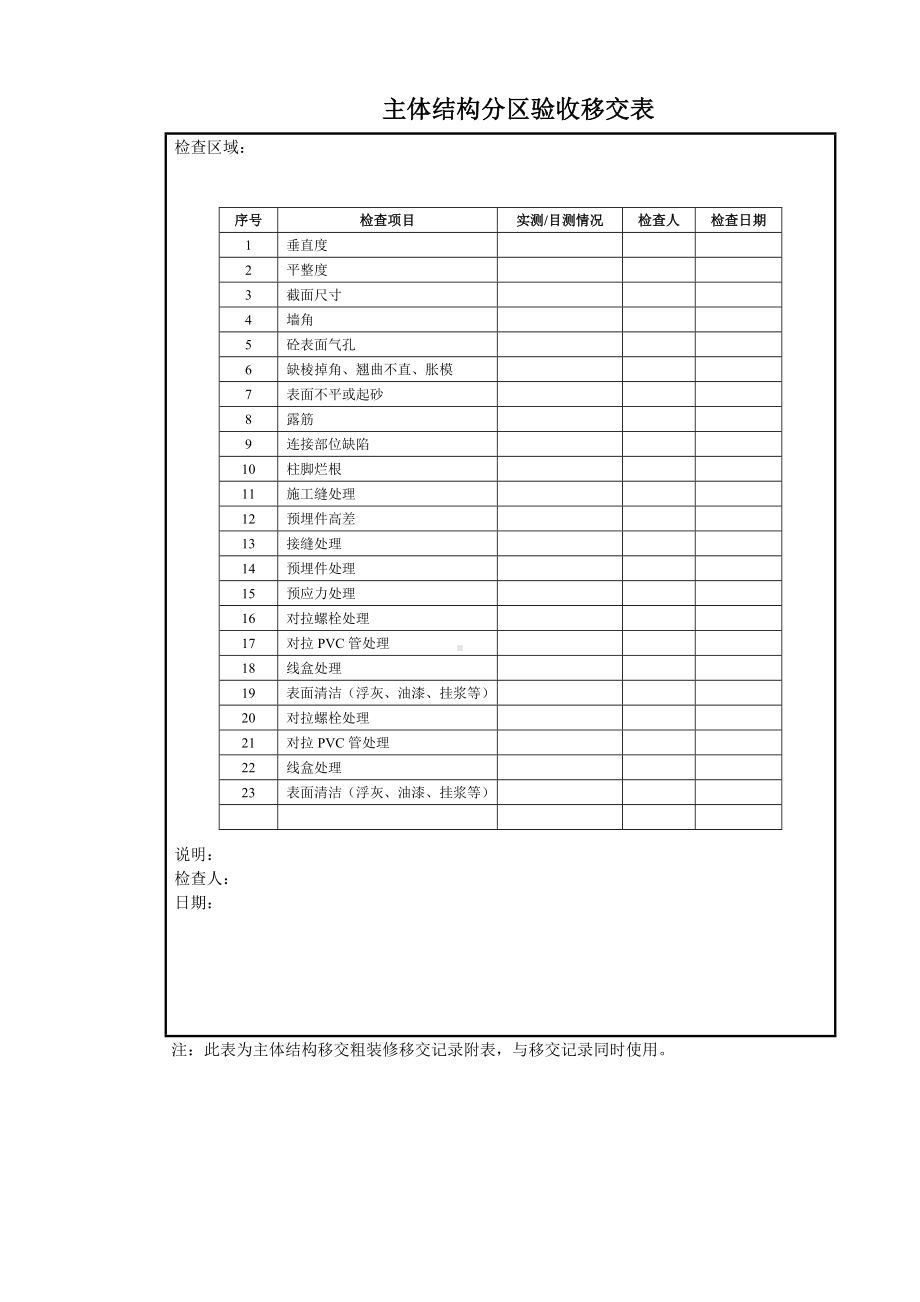 主体结构分区验收移交表.doc_第1页