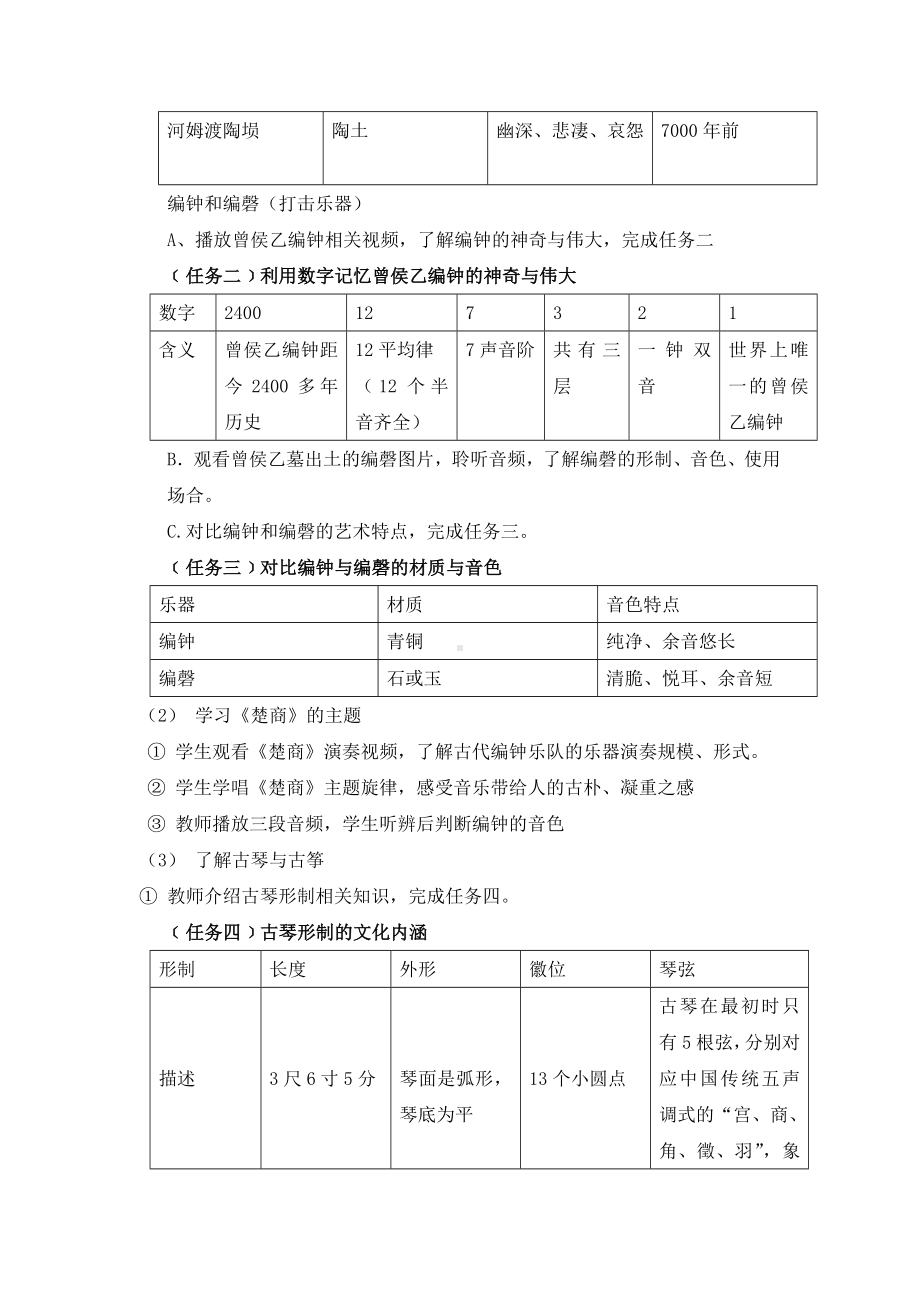 第二单元 神州古韵 认识古代乐器,《楚商》《关雎》音乐教学设计-2024新花城版七年级上册《音乐》.docx_第2页