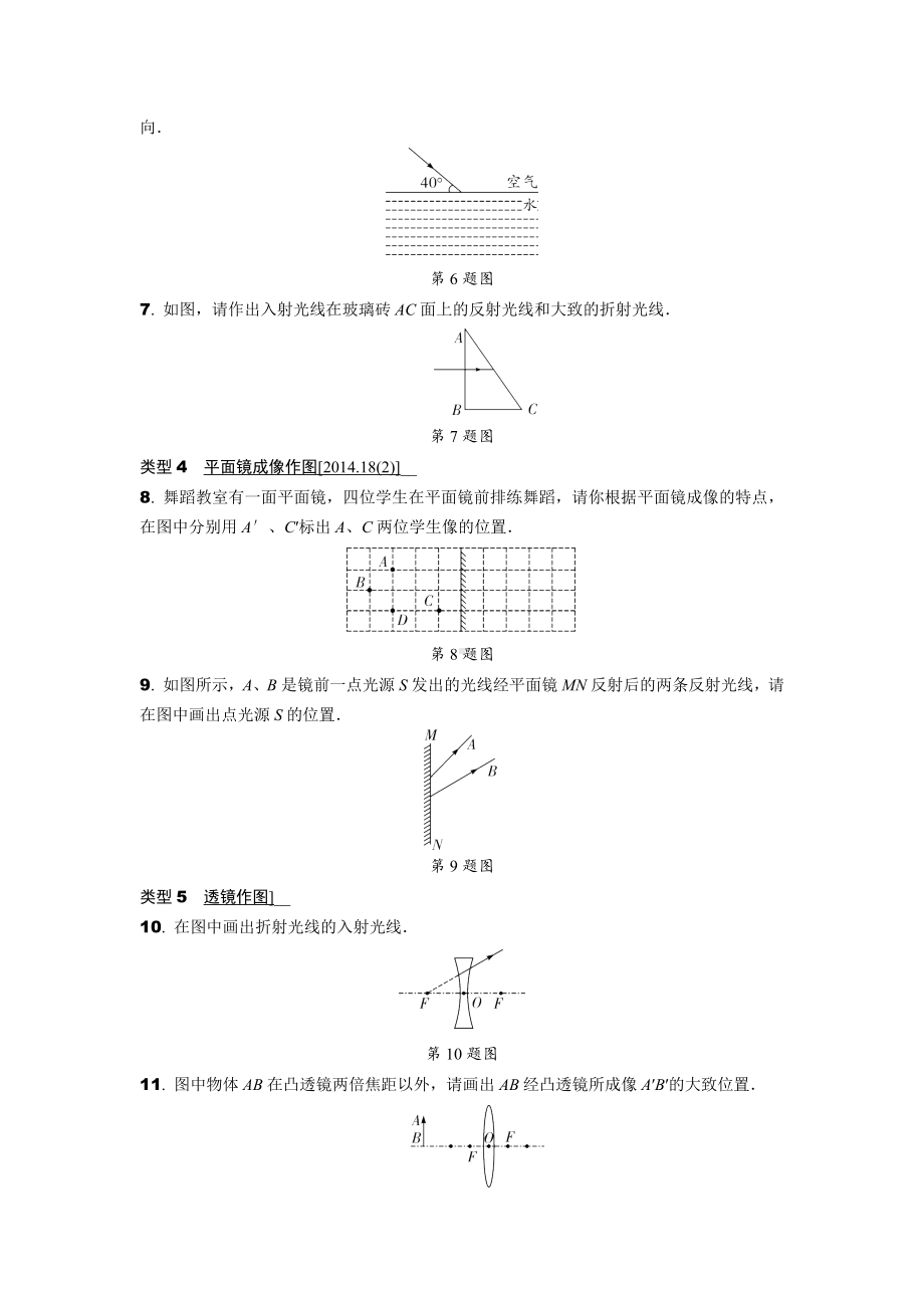 2024海南中考物理二轮复习专题专项训练 专题三 作图题 (含答案).docx_第2页