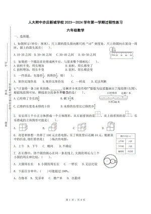 北京市人大附中亦庄新城学校2023-2024学年六年级上学期期中数学试卷 - 副本.pdf