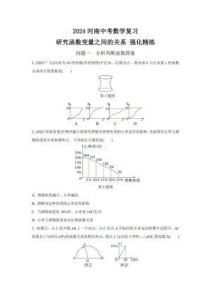 2024河南中考数学复习 研究函数变量之间的关系 强化精练 (含答案).docx