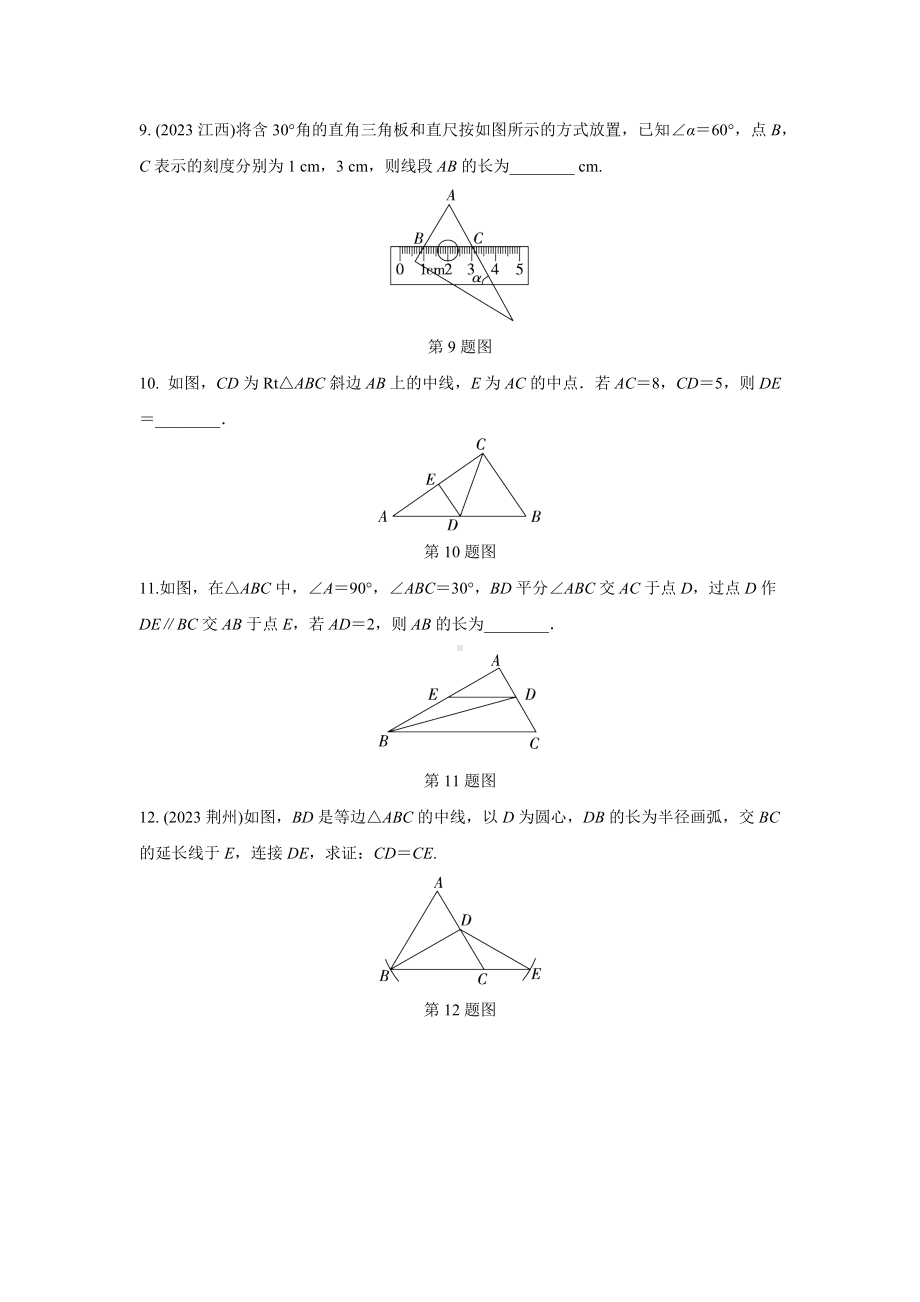 2024河南中考数学复习 特殊三角形及其性质 强化精练 (含答案).docx_第3页