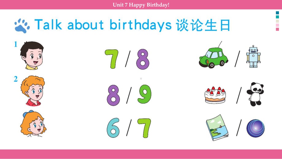 Unit 7 Happy Birthday! 第3课时 Wrap-up time& Assessment time 授课（ppt课件）（共7张PPT）-2024新牛津译林版（三起）三年级上册《英语》.pptx_第2页