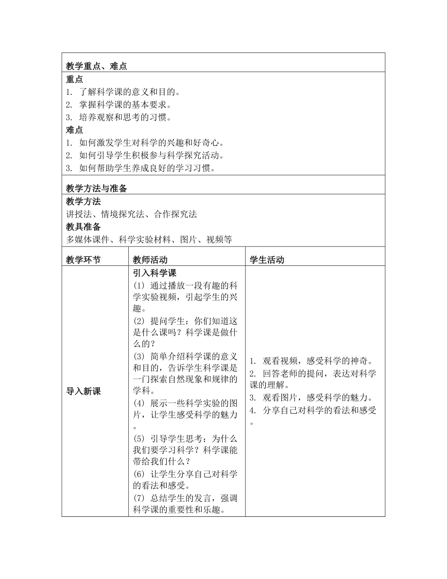 3 上好科学课教学设计-2024新苏教版一年级上册《科学》.docx_第2页