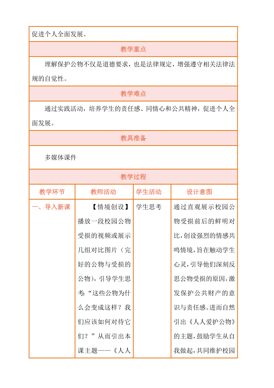 第14课《人人爱护公物》 教学设计-（2024部编版）统编版一年级上册《道德与法治》.docx_第2页