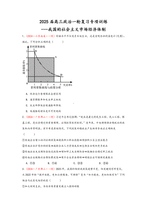 第二课 我国的社会主义市场经济体制 选择题专练-2025届高考政治一轮复习统编版必修二经济与社会.docx