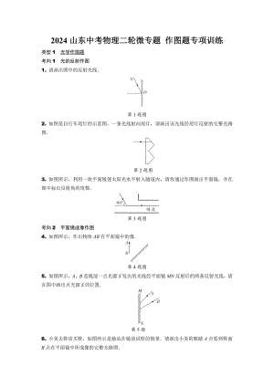 2024山东中考物理二轮微专题 作图题专项训练(含答案).docx