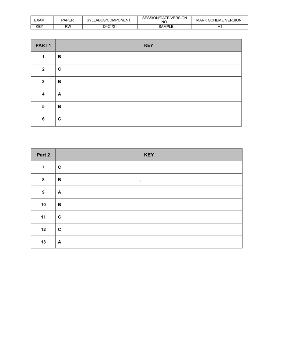 2020KET新题型官方模拟卷（读写部分答案）.docx_第1页