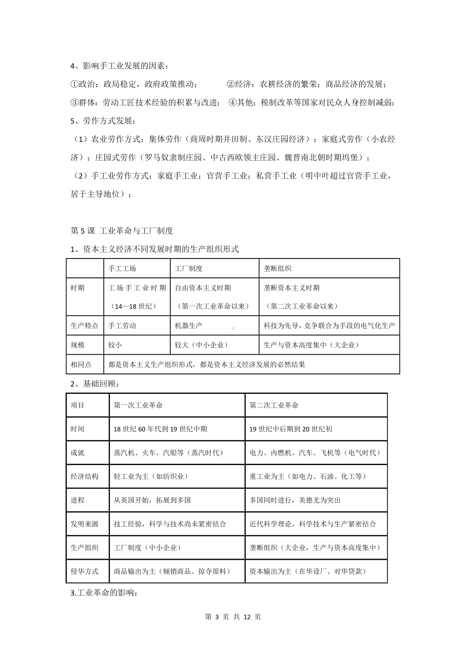 统编版（2019）高中历史选择性必修2《经济与社会生活》期末复习必背知识点考点提纲.docx_第3页