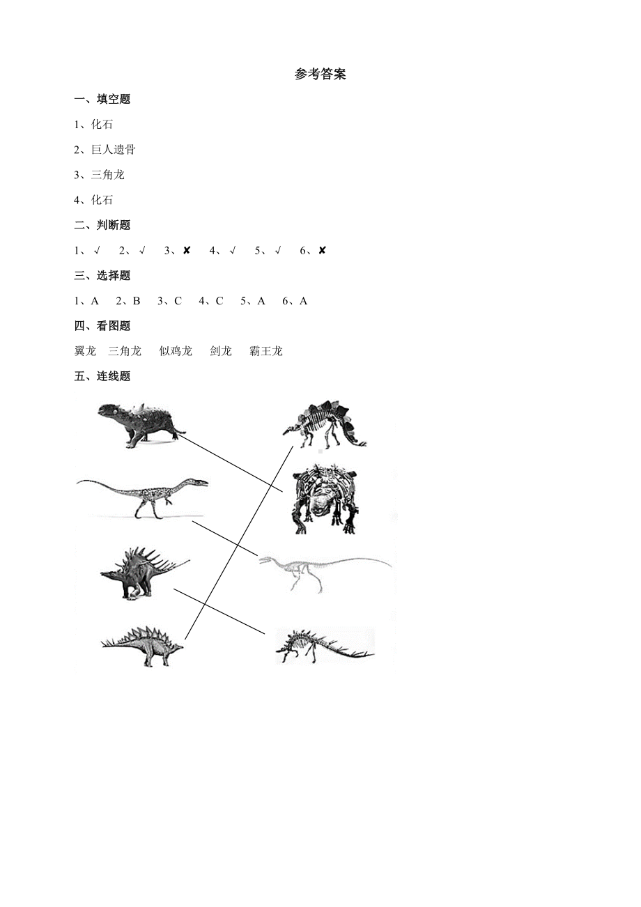 3.8《消逝的恐龙》练习（含答案）-2024新苏教版六年级上册《科学》.doc_第3页