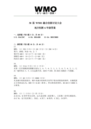 第30届WMO初测6年级B试卷答案.docx