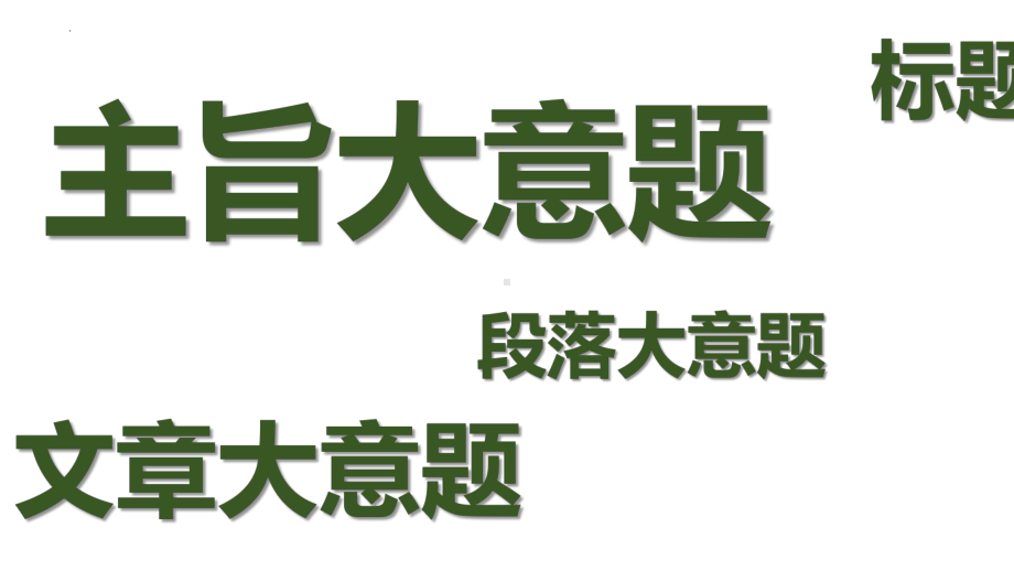 2025届高考英语一轮复习阅读理解之主旨大意题解题策略及真题练习 ppt课件.pptx_第1页